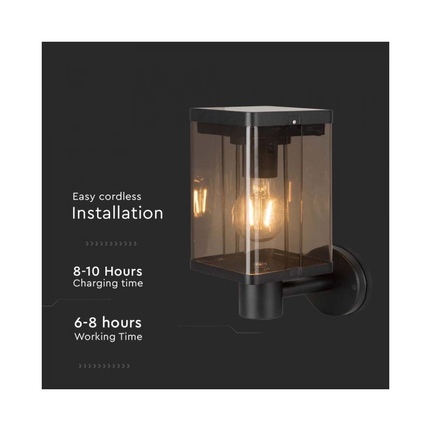 LED spoljašnje solarno zidno svetlo sa senzorom LED/2,5W/3,7V 3000K IP54 2000 mAh