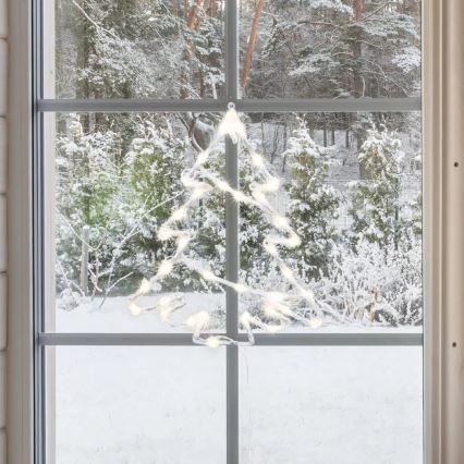 LED spoljašnja božićna dekoracija za prozor 35xLED/230V IP44 topla bela/jelka