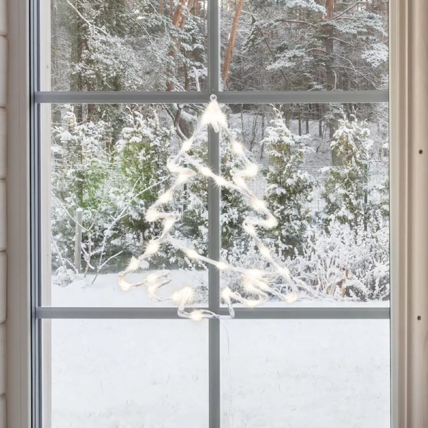 LED spoljašnja božićna dekoracija za prozor 35xLED/230V IP44 topla bela/jelka