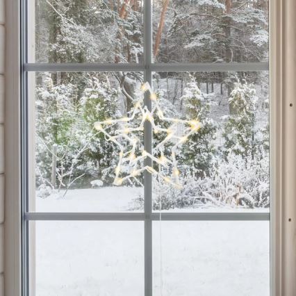 LED Spoljašnja božićna dekoracija za prozor 35xLED/230V IP44 topla bela/zvezda