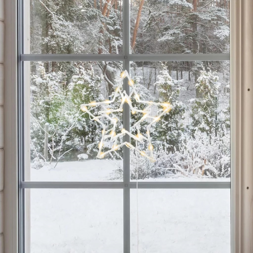 LED Spoljašnja božićna dekoracija za prozor 35xLED/230V IP44 topla bela/zvezda