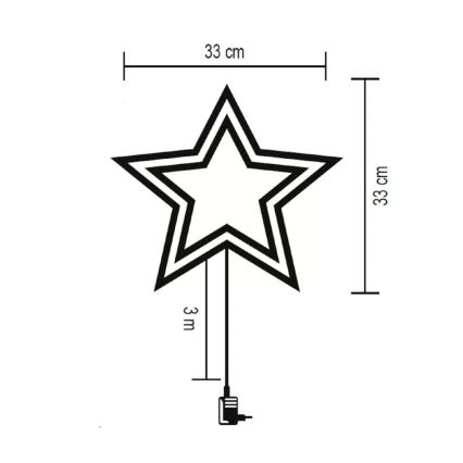 LED Spoljašnja božićna dekoracija za prozor 35xLED/230V IP44 topla bela/zvezda