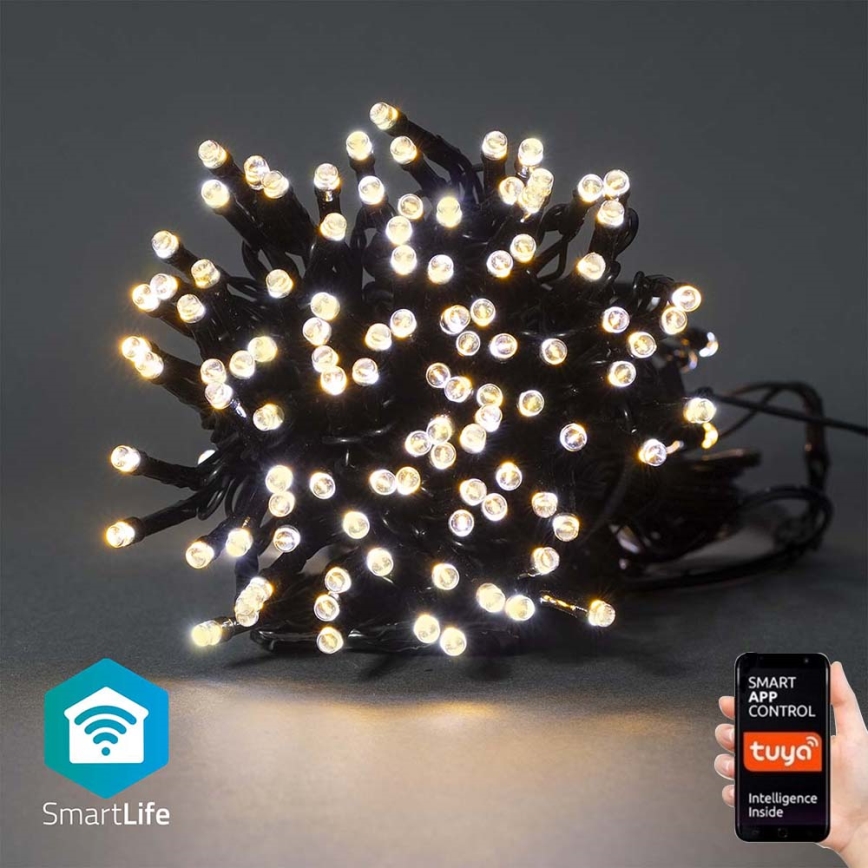 LED spoljašnja božićna girlanda 100xLED/8 funkcija 15m IP65 Wi-Fi Tuya topla bela