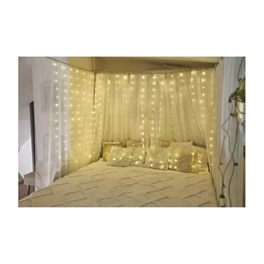 LED spoljašnja božićna girlanda 180xLED/8 funkcija 6,7 m IP44 topla bela