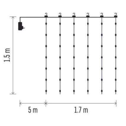 LED spoljašnja božićna girlanda 180xLED/8 funkcija 6,7 m IP44 topla bela