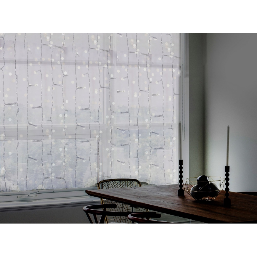 LED Spoljašnja božićna zavesa CURTAIN 480xLED/8,4W/230V 3x3 m IP44 hladna bela