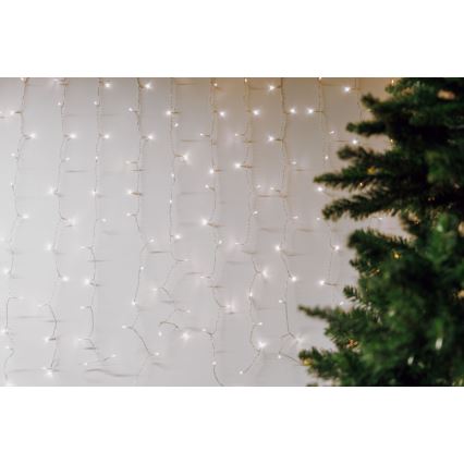LED Spoljašnja božićna zavesa CURTAIN 480xLED/8,4W/230V 3x3 m IP44 hladna bela