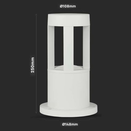 LED spoljašnja lampa LED/10W/230V 25cm 6400K IP65 bela