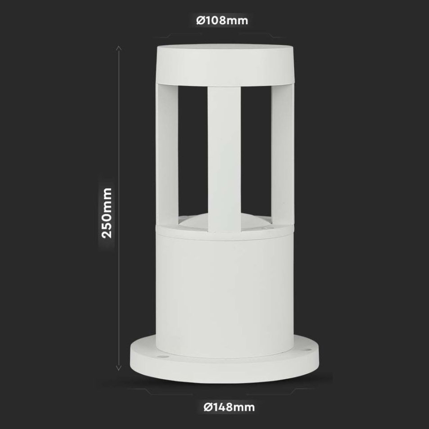 LED spoljašnja lampa LED/10W/230V 25cm 6400K IP65 bela