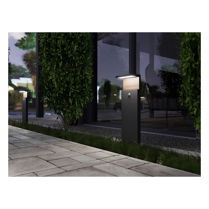 LED Spoljašnja lampa sa senzorom NATURA LED/12W/230V 4000K IP54 braon/antracit