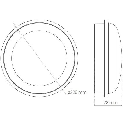 LED Spoljašnja plafonjera DARA LED/20W/230V IP65 crno