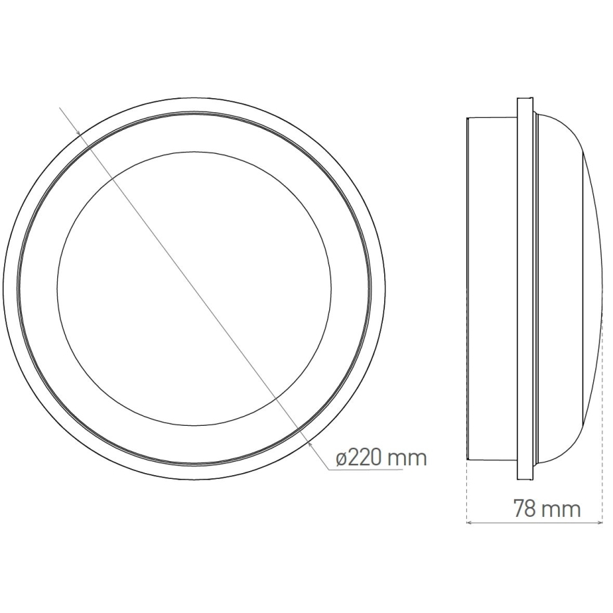 LED Spoljašnja plafonjera DARA LED/20W/230V IP65 crno