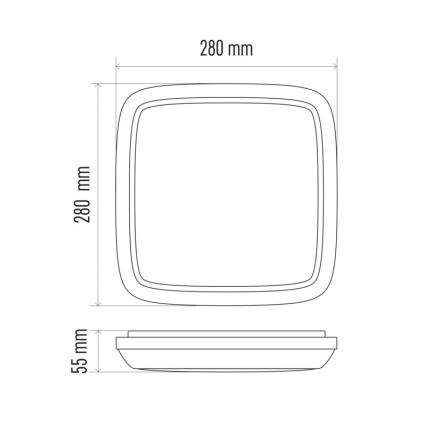 LED Spoljašnja plafonjera DORI LED/18W/230V IP54 kvadratni
