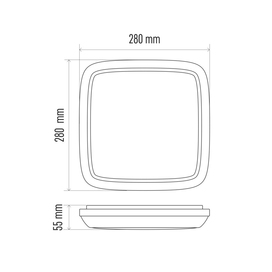 LED Spoljašnja plafonjera DORI LED/18W/230V IP54 kvadratni