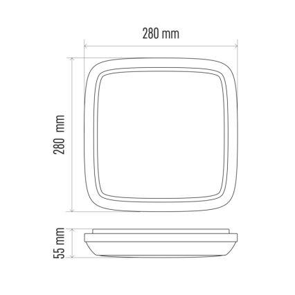 LED Spoljašnja plafonjera DORI LED/24W/230V IP54 kvadratni