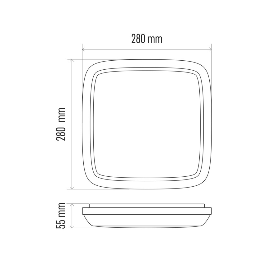 LED Spoljašnja plafonjera DORI LED/24W/230V IP54 kvadratni