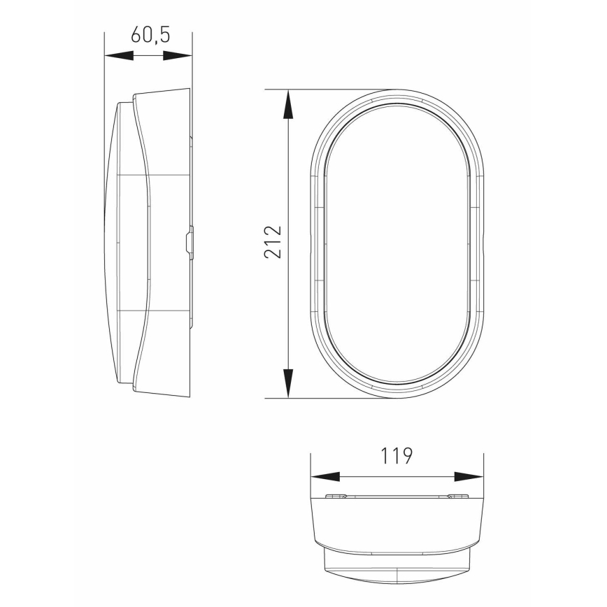 LED Spoljašnja plafonjera LED/14W/230V IP54 crno