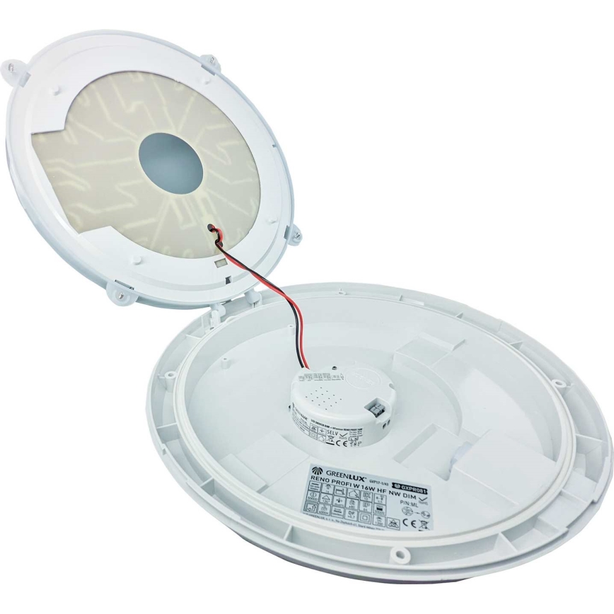LED Spoljašnja plafonjera sa senzorom RENO LED/16W/230V IP66 bela
