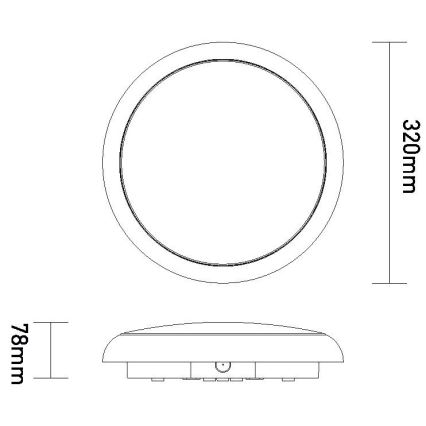 LED Prigušiva spoljašnja plafonjera STROPY LED/12/15/18/22W/230V 3000/4000/6000K IP65 crno