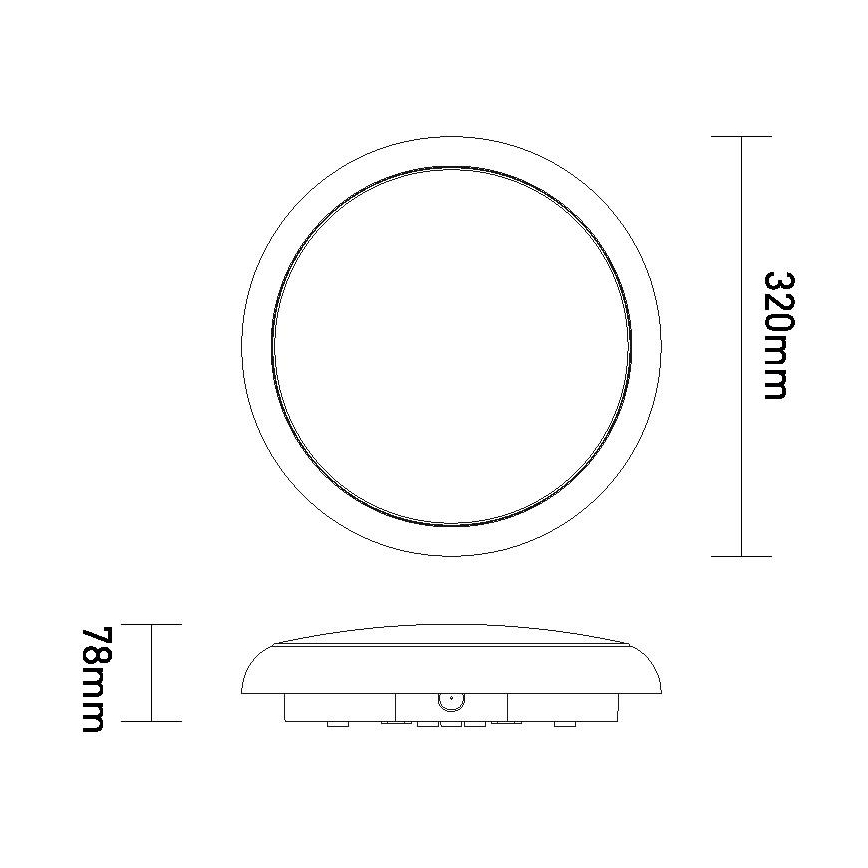 LED Prigušiva spoljašnja plafonjera STROPY LED/12/15/18/22W/230V 3000/4000/6000K IP65 crno