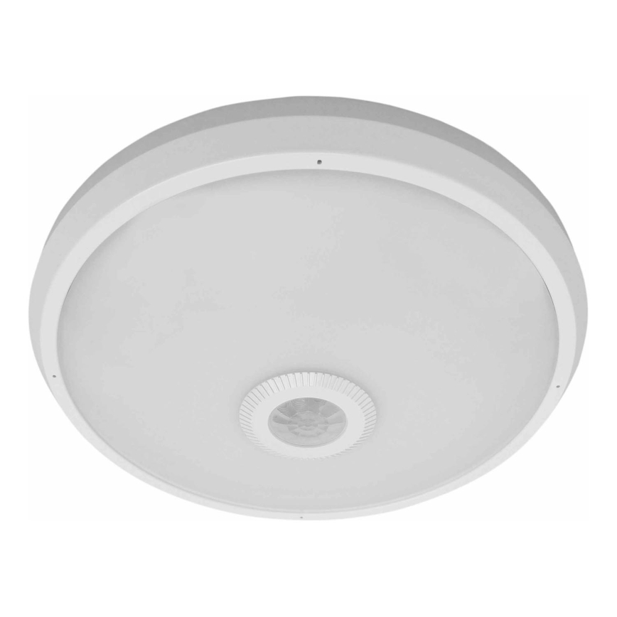 LED spoljašnja plafonska svetiljka sa senzorom pokreta i sumraka LED/16W/230V prečnik 28,5 cm IP54 bela