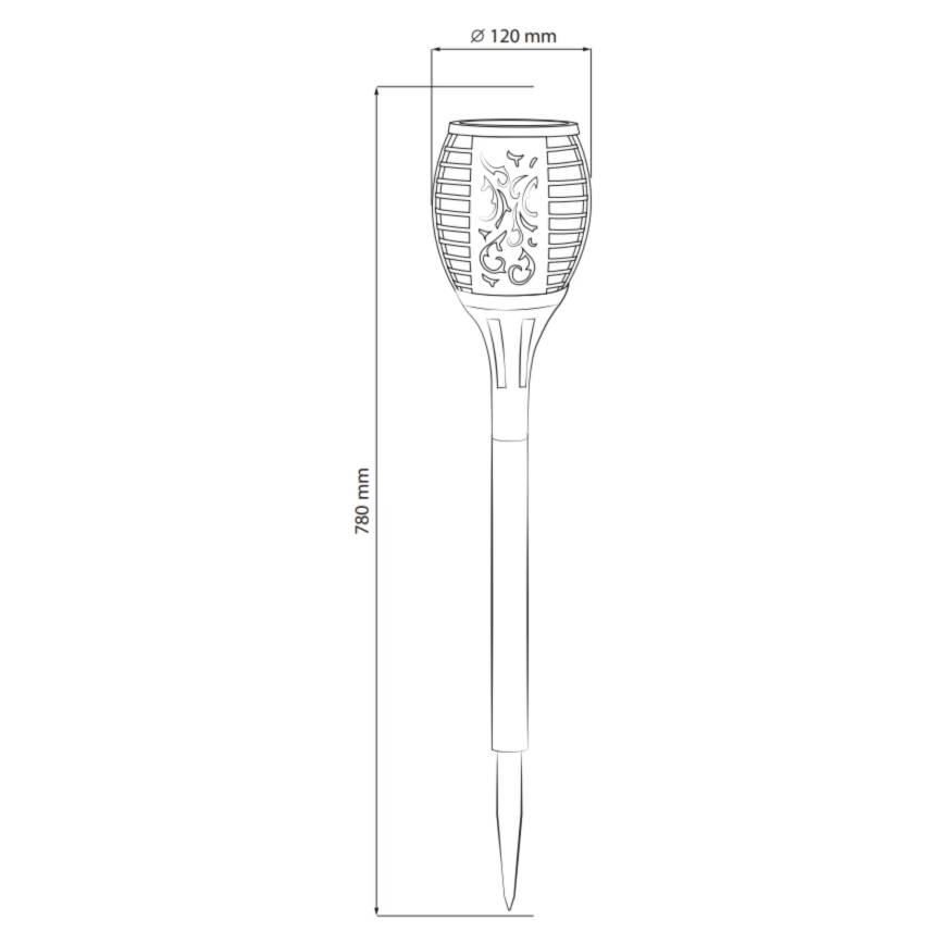 LED Spoljašnja solarna lampa FUEGO BIG LED/1,2V IP44