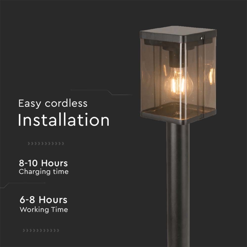 LED Spoljašnja solarna lampa sa senzorom LED/2,5W/3,7V 3000K IP54 crno