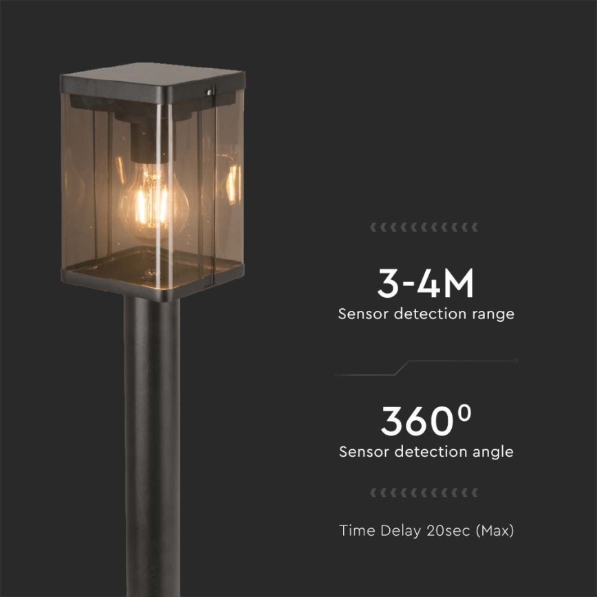 LED Spoljašnja solarna lampa sa senzorom LED/2,5W/3,7V 3000K IP54 crno