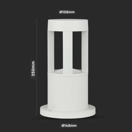 LED spoljašnja svetiljka 10W/230V, 25 cm, 4000K, IP65, bela