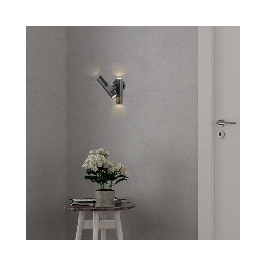 LED spoljašnje zidno fleksibilno spot svetlo 2xLED/3W/230V 4000K IP44 crno