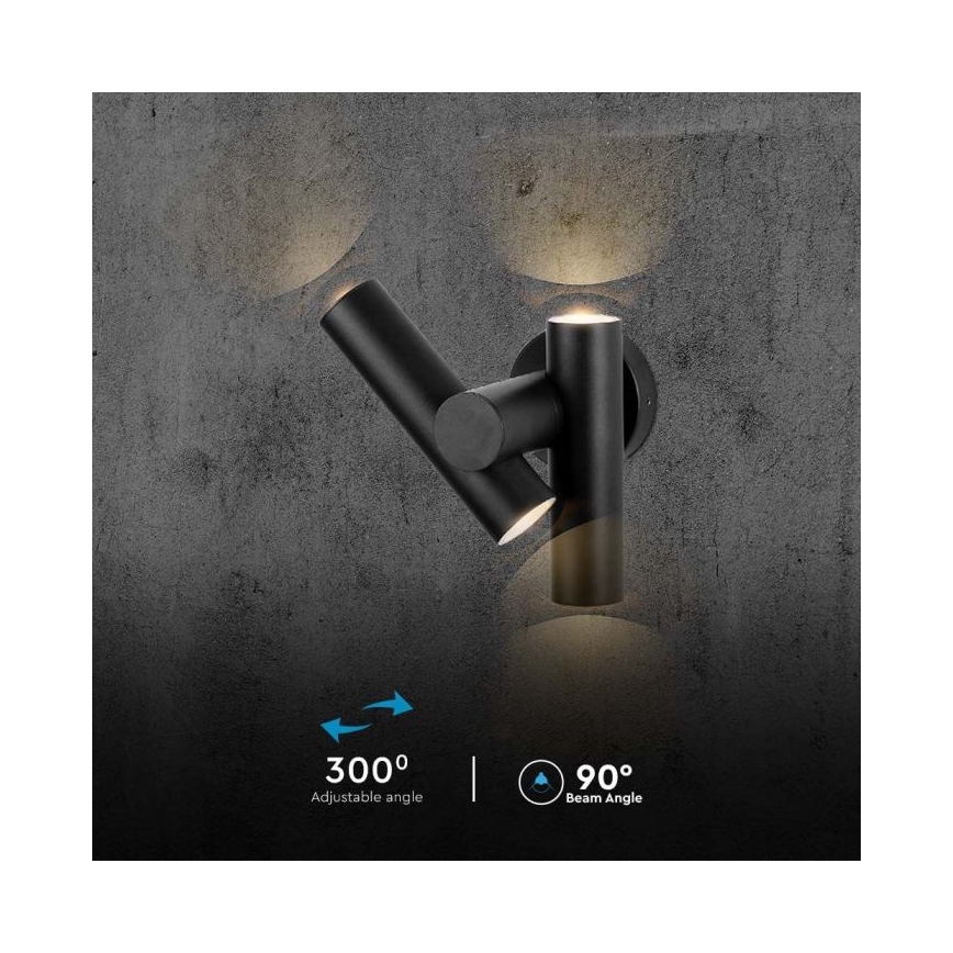 LED spoljašnje zidno fleksibilno spot svetlo 2xLED/3W/230V 4000K IP44 crno