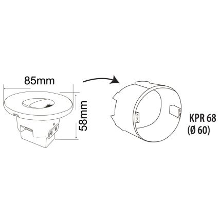 LED Spoljašnje osvetljenje za stepenište DECENTLY LED/1,5W/230V 3000/4000/6000K IP44 crno