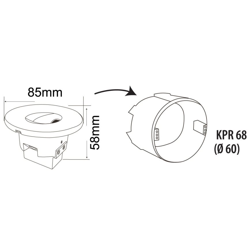 LED Spoljašnje osvetljenje za stepenište DECENTLY LED/1,5W/230V 3000/4000/6000K IP44 crno