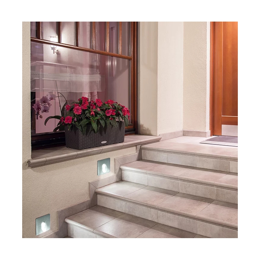 LED Spoljašnje osvetljenje za stepenište ESPO LED/3W/230V mat krom IP54