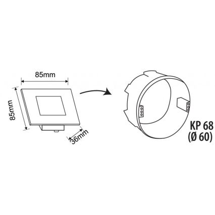LED Spoljašnje osvetljenje za stepenište LED/1,7W/230V 3000/4000/6000K IP54 bela