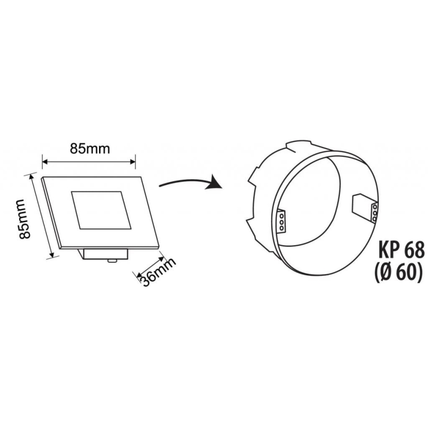 LED Spoljašnje osvetljenje za stepenište LED/1,7W/230V 3000/4000/6000K IP54 bela
