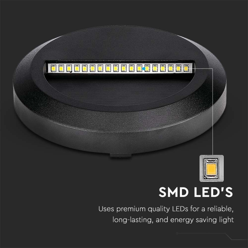 LED Spoljašnje osvetljenje za stepenište LED/2W/230V IP65 3000K crno