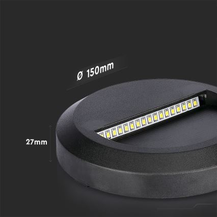 LED Spoljašnje osvetljenje za stepenište LED/2W/230V IP65 3000K crno