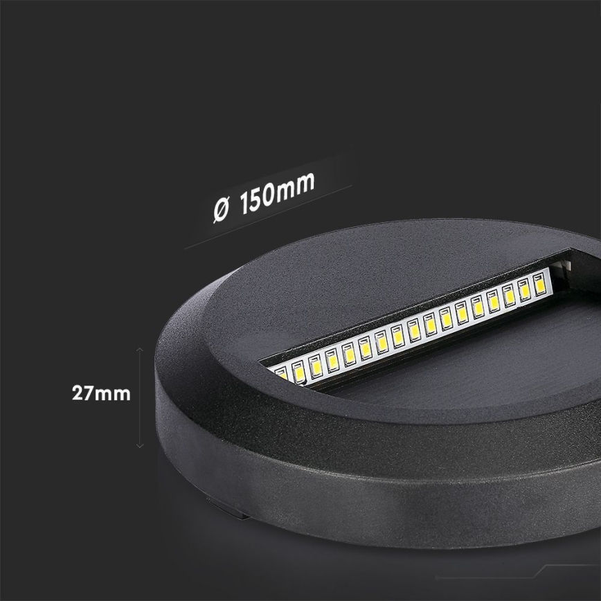 LED Spoljašnje osvetljenje za stepenište LED/2W/230V IP65 3000K crno