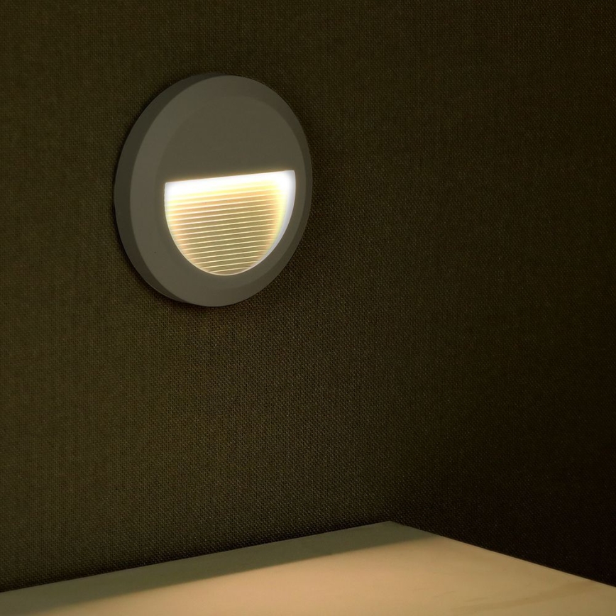LED Spoljašnje osvetljenje za stepenište LED/2W/230V IP65 3000K sivo