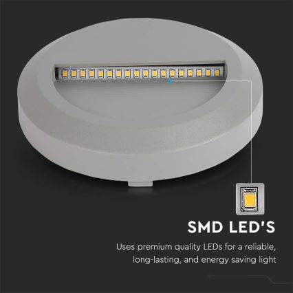 LED Spoljašnje osvetljenje za stepenište LED/2W/230V IP65 3000K sivo