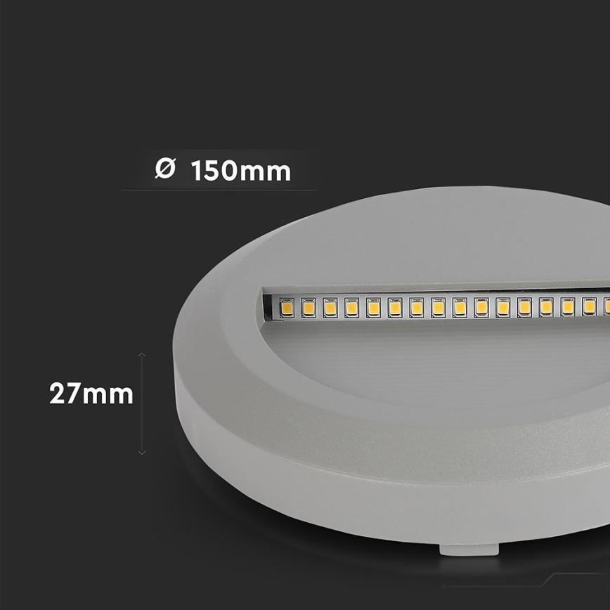 LED Spoljašnje osvetljenje za stepenište LED/2W/230V IP65 3000K sivo