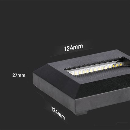 LED Spoljašnje osvetljenje za stepenište LED/2W/230V IP65 4000K crno