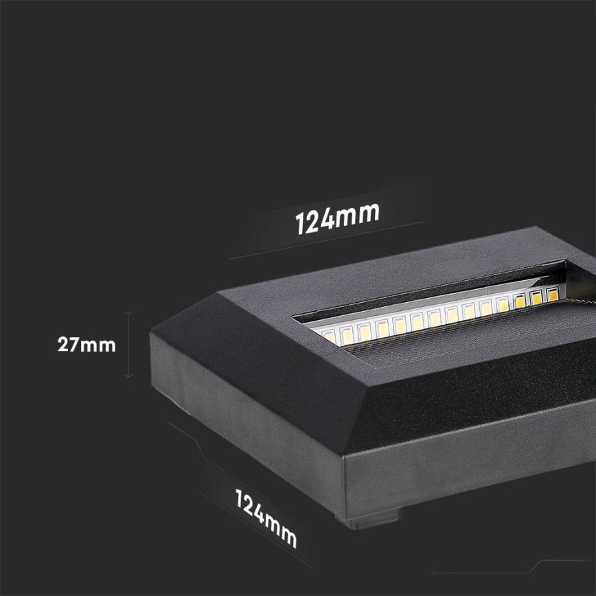 LED Spoljašnje osvetljenje za stepenište LED/2W/230V IP65 4000K crno
