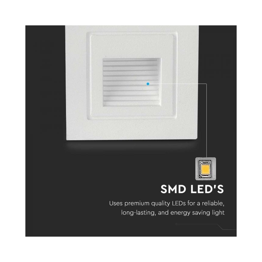LED Spoljašnje osvetljenje za stepenište LED/3W/230V 3000K IP65 bela