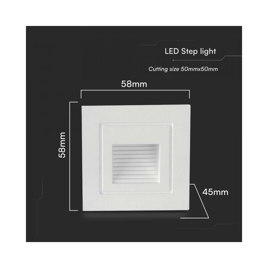 LED Spoljašnje osvetljenje za stepenište LED/3W/230V 3000K IP65 bela