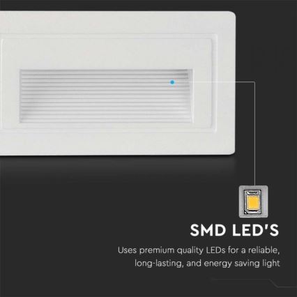 LED Spoljašnje osvetljenje za stepenište LED/3W/230V 3000K IP65 bela