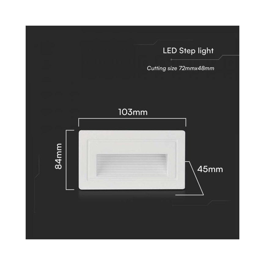LED Spoljašnje osvetljenje za stepenište LED/3W/230V 3000K IP65 bela