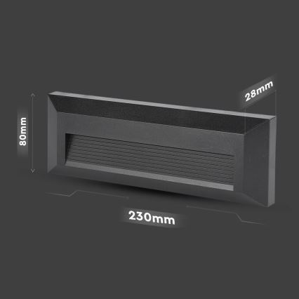 LED Spoljašnje osvetljenje za stepenište LED/3W/230V IP65 3000K crno
