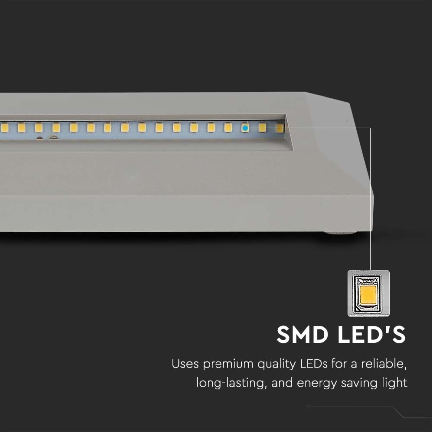 LED Spoljašnje osvetljenje za stepenište LED/3W/230V IP65 3000K sivo
